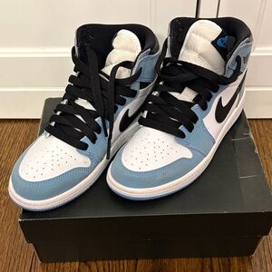 Jordan Kids Black and Light Blue Sneakers